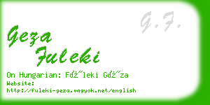 geza fuleki business card