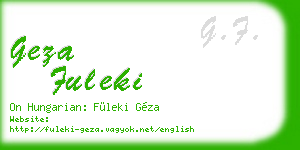 geza fuleki business card